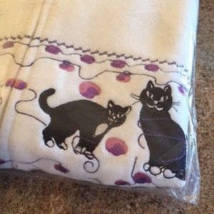 NWT Fleece jacket, embroidered with black cats.